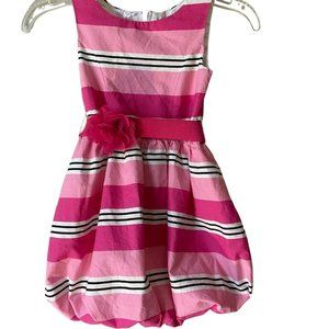 Est. 1989 Children's Place Girls Size 4  Pink Striped Sleeveless Bubble Hem Fest